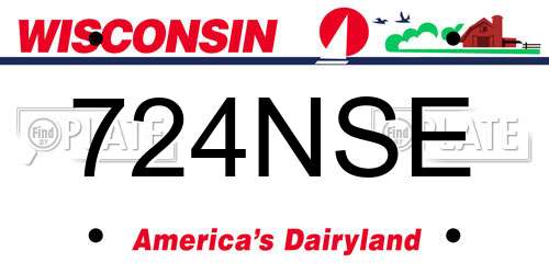 724NSE Wisconsin License Plate