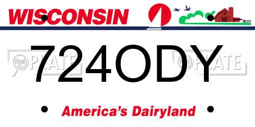 724ODY Wisconsin License Plate