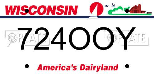724OOY Wisconsin License Plate