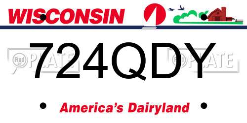 724QDY Wisconsin License Plate