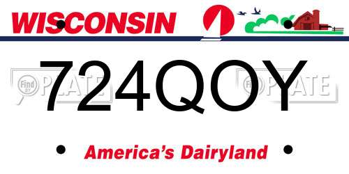 724QOY Wisconsin License Plate