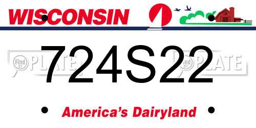 724S22 Wisconsin License Plate
