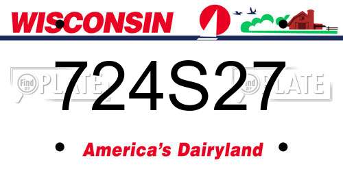 724S27 Wisconsin License Plate