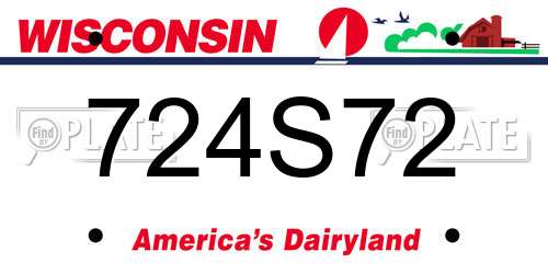 724S72 Wisconsin License Plate