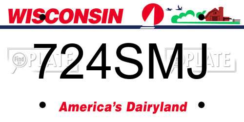 724SMJ Wisconsin License Plate