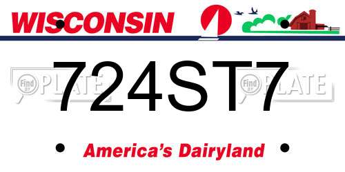 724ST7 Wisconsin License Plate