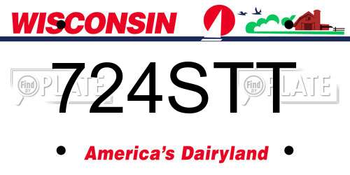 724STT Wisconsin License Plate