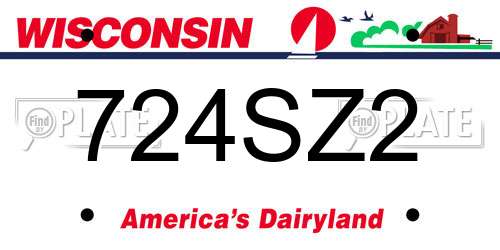 724SZ2 Wisconsin License Plate