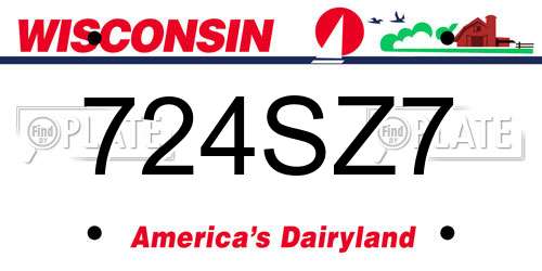 724SZ7 Wisconsin License Plate