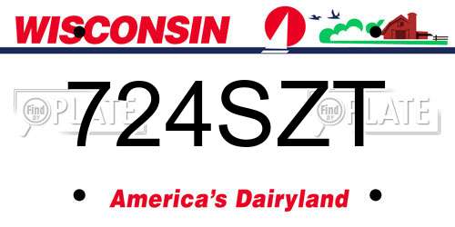 724SZT Wisconsin License Plate