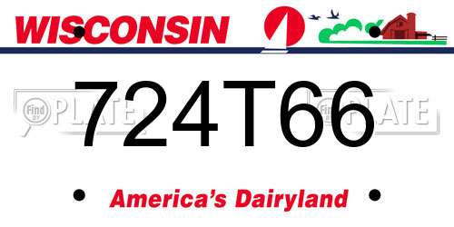 724T66 Wisconsin License Plate