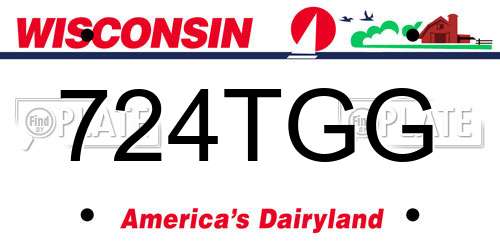 724TGG Wisconsin License Plate