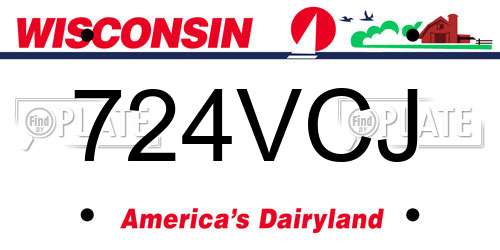 724VCJ Wisconsin License Plate