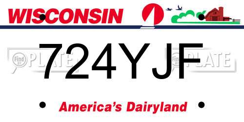 724YJF Wisconsin License Plate