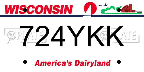 724YKK Wisconsin License Plate