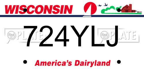 724YLJ Wisconsin License Plate