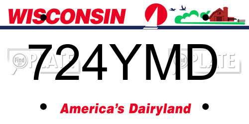 724YMD Wisconsin License Plate