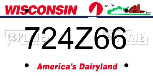 724Z66 Wisconsin License Plate
