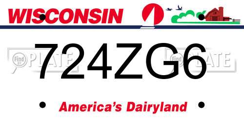 724ZG6 Wisconsin License Plate