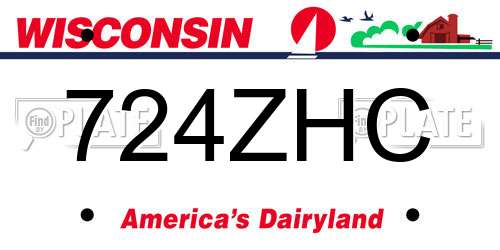 724ZHC Wisconsin License Plate