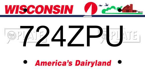 724ZPU Wisconsin License Plate