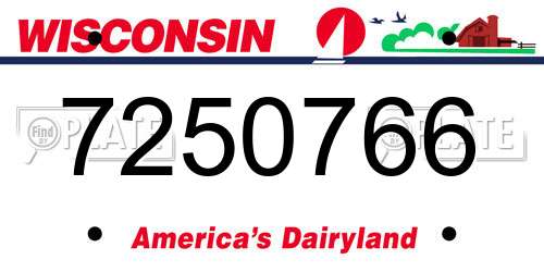 7250766 Wisconsin License Plate