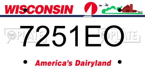 7251EO Wisconsin License Plate