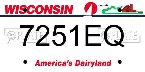 7251EQ Wisconsin License Plate