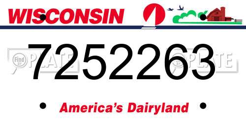 7252263 Wisconsin License Plate