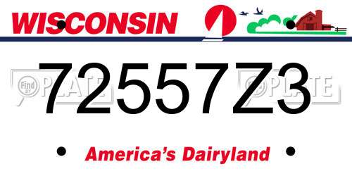 72557Z3 Wisconsin License Plate