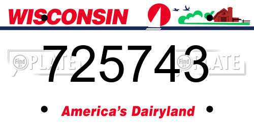 725743 Wisconsin License Plate