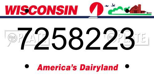 7258223 Wisconsin License Plate