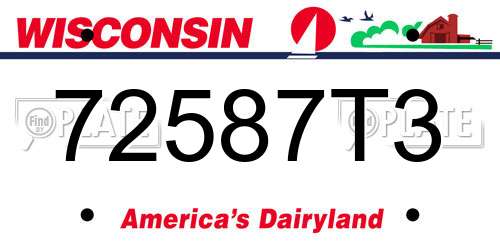 72587T3 Wisconsin License Plate