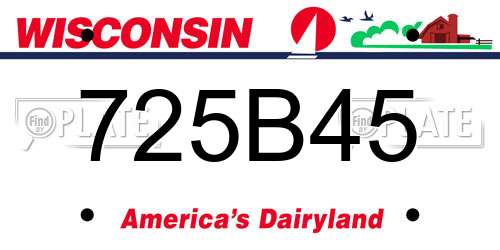 725B45 Wisconsin License Plate