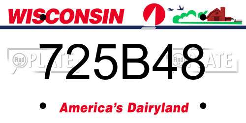 725B48 Wisconsin License Plate