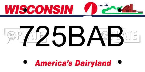 725BAB Wisconsin License Plate