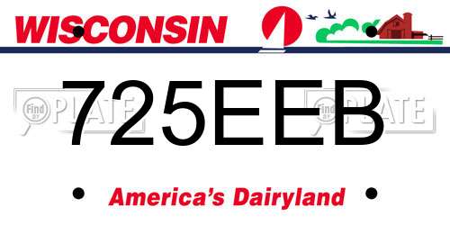 725EEB Wisconsin License Plate