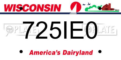 725IE0 Wisconsin License Plate