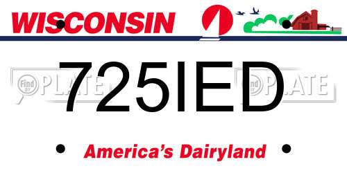 725IED Wisconsin License Plate