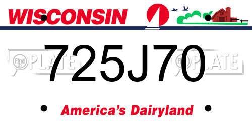 725J70 Wisconsin License Plate