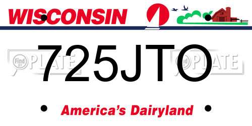 725JTO Wisconsin License Plate