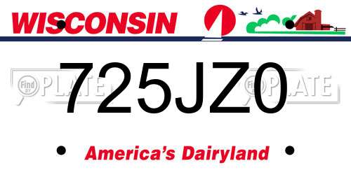 725JZ0 Wisconsin License Plate
