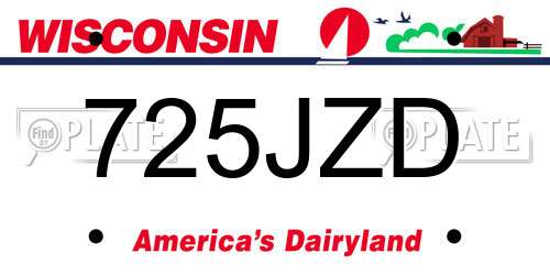 725JZD Wisconsin License Plate