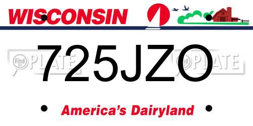 725JZO Wisconsin License Plate