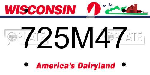 725M47 Wisconsin License Plate