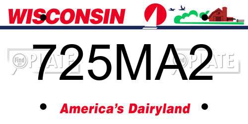 725MA2 Wisconsin License Plate