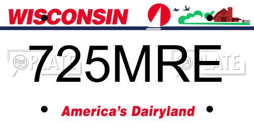 725MRE Wisconsin License Plate