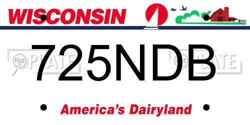 725NDB Wisconsin License Plate