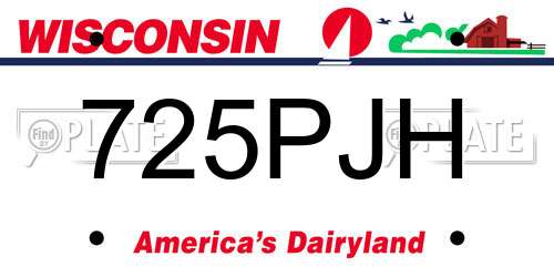 725PJH Wisconsin License Plate
