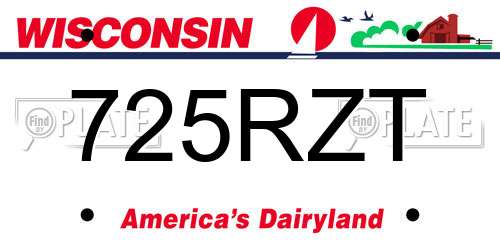 725RZT Wisconsin License Plate